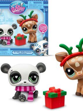 🆕 Littlest Pet Shop Winter Pals Panda and Deer Set unopened perfect condition